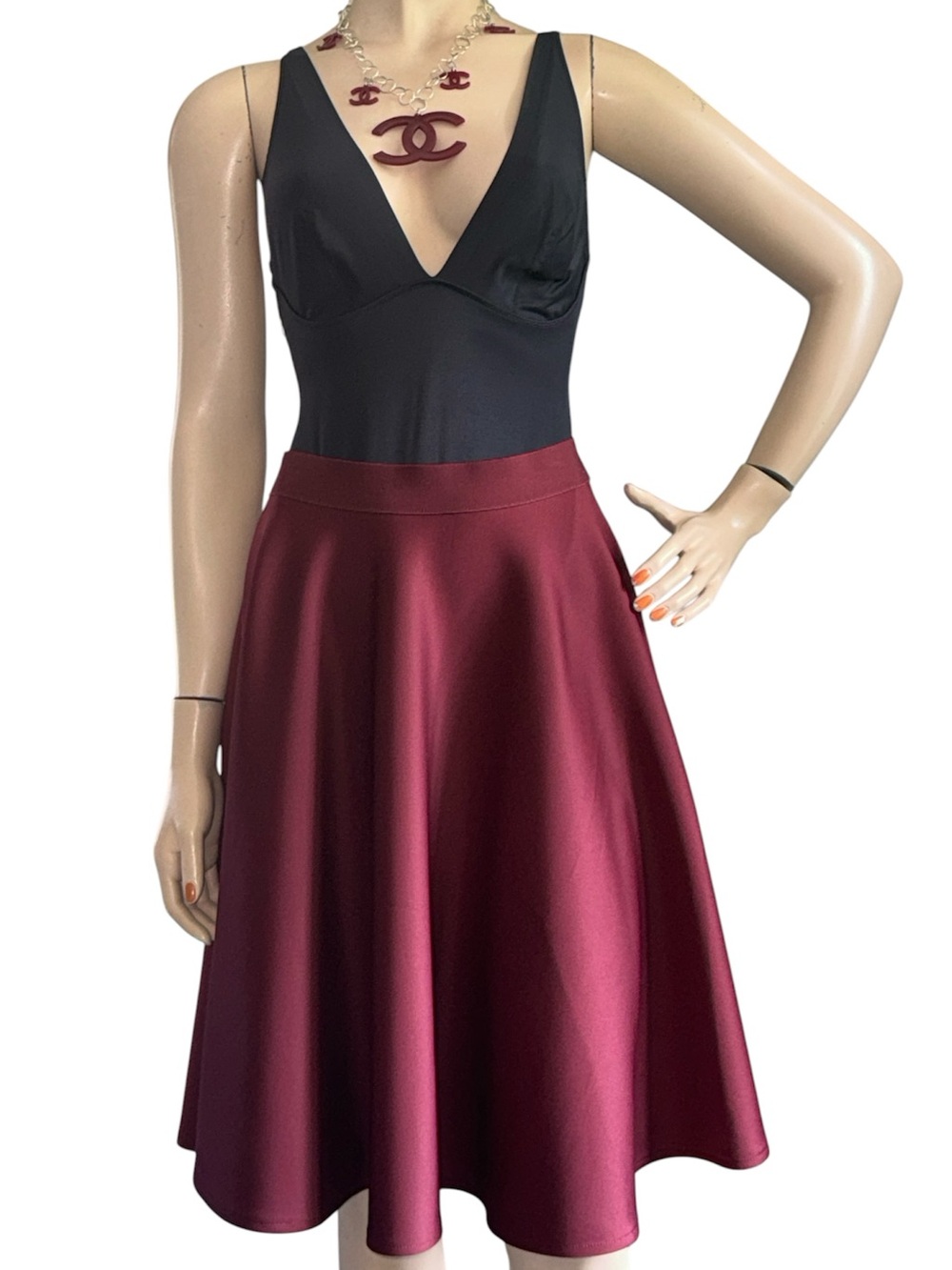 Urban CoCo Red Wine Skater Skirt